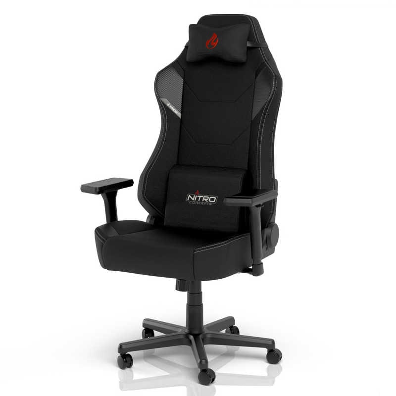 NOBLECHAIRS　ゲーミングチェア Nitro Concepts X1000 PRO (ネックピロー＋ランバーサポート付属) ブラック　NC-X1000PRO-B