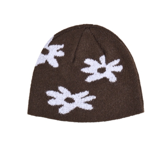 【aeae】 MOHAIR JACQUARD FLOWER BEANIE : LAVENDAR