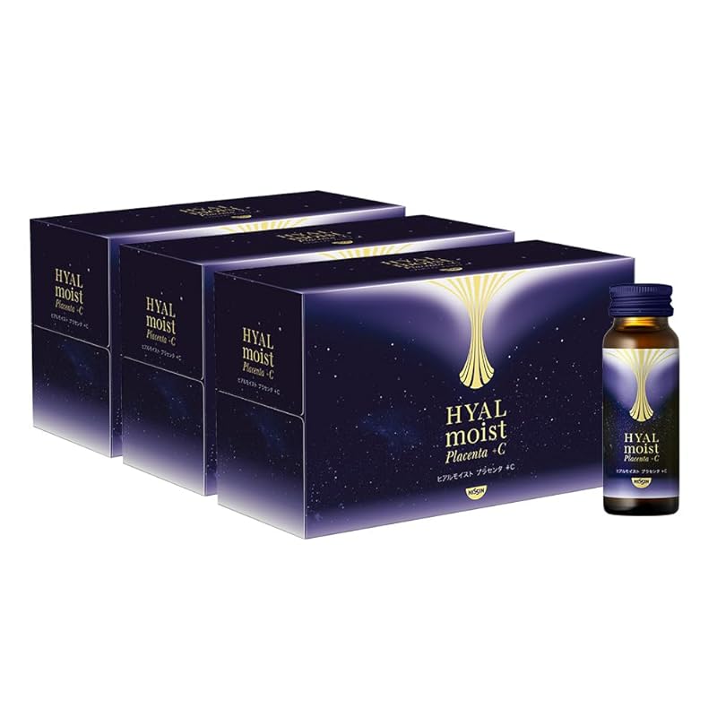 【迅速発送】日清食品 ヒアルモイスト プラセンタ ＋C 50ml10本3箱 ヒアルモイスト乳酸菌 プラセンタ コラーゲン ビタミンC 配合 美容ドリンク (パッションフルーツ味)