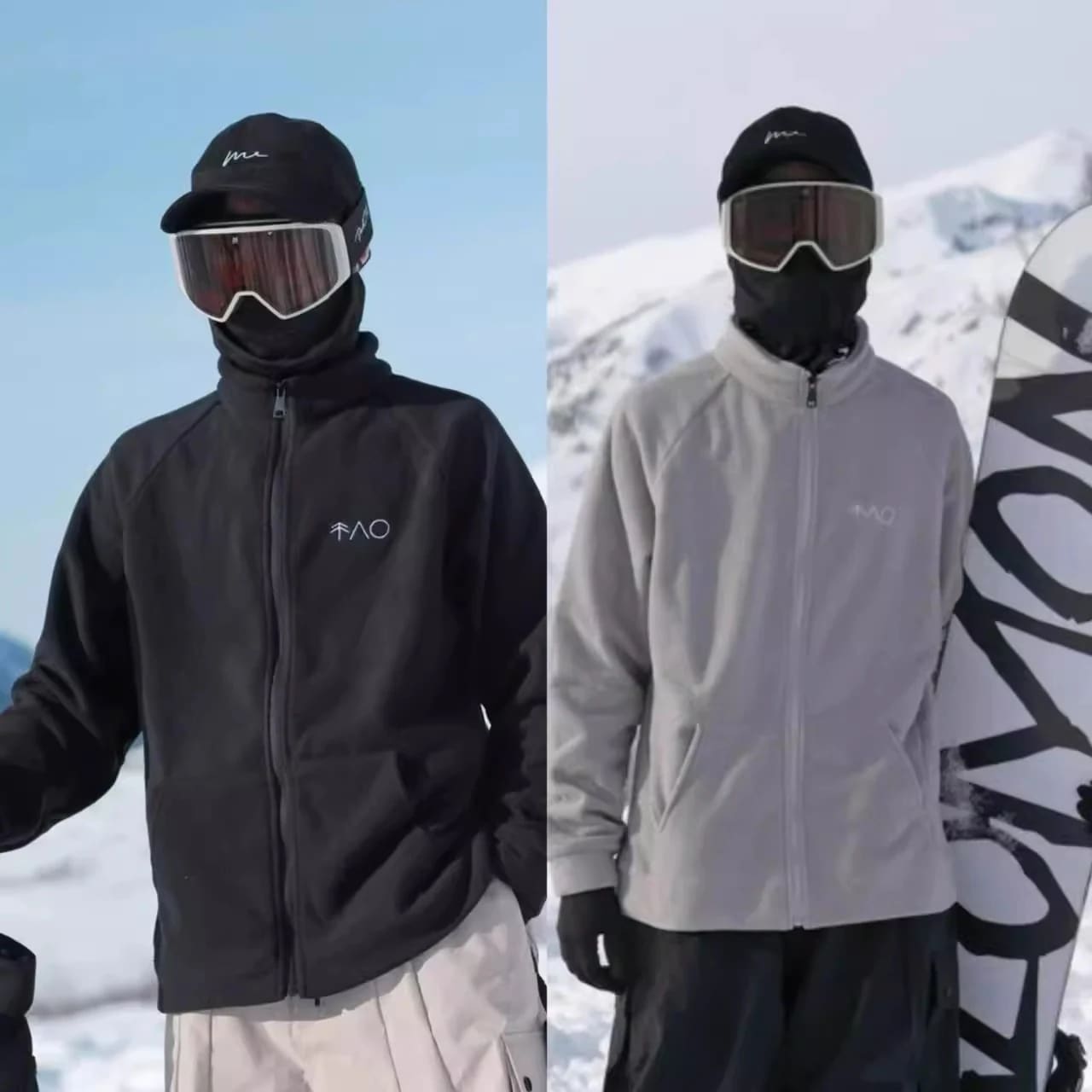 スノーボードウェア20242025単品トップスメンズレディーススウェットフリースふわふわジャケット薄パーカー黒グレー韓国風防寒着スノーウェアスキーウェアスノボウェア