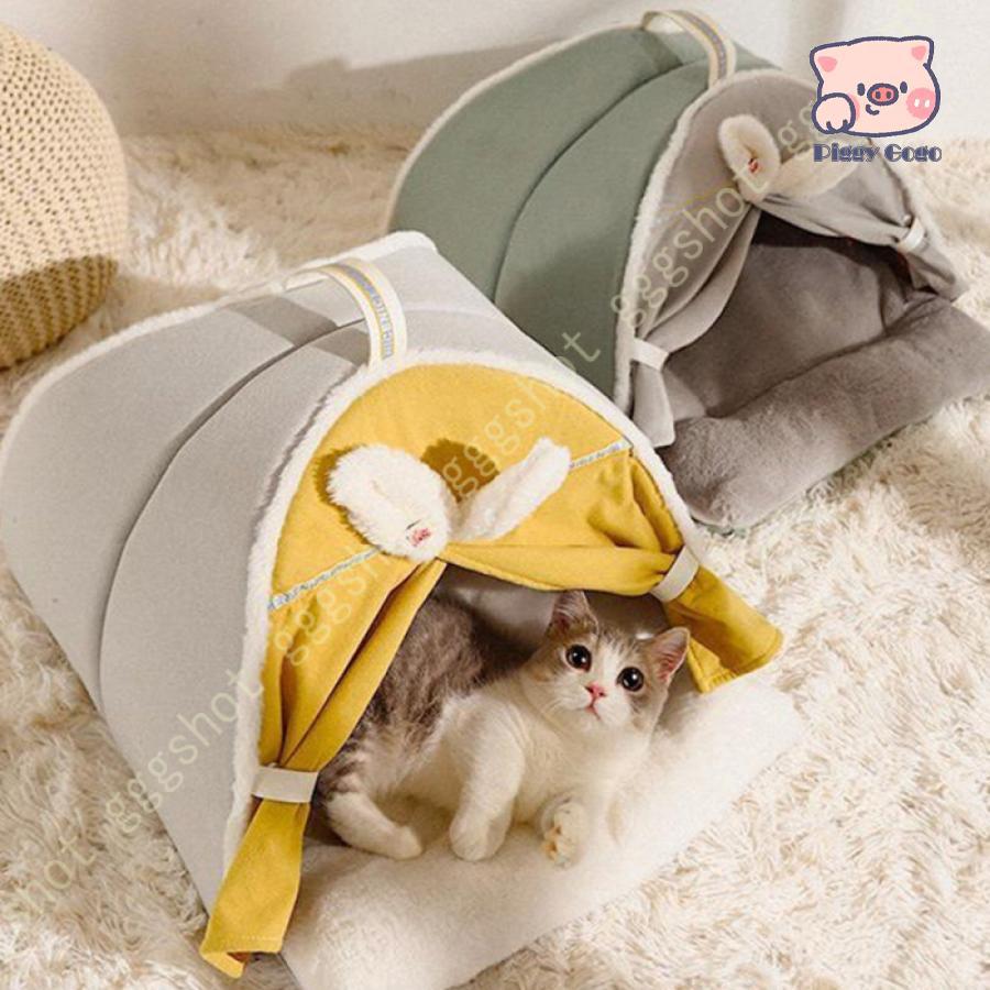 新生活 ペットテント ペット用ベッド 寝具 クッション付き 暖かい テント 可愛い キャットハウス 室内 秋 冬 犬猫兼用 ドッグ カーテン 猫 犬 ネコ イヌ