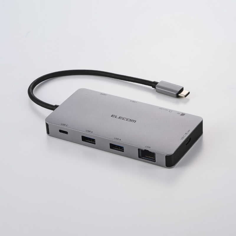 USB Type-C ドッキングステーション 9-in-1 4K HDMI LAN SD PD充電 MacBook Pro / Air などPC対応 シルバー エレコム　DST-090BP1SV