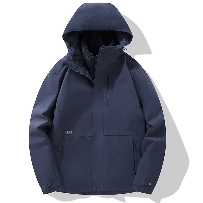 2025年新作 メンズ 3-in-1 防水スキースーツ ツーピースセット 取り外し可能 保温性 防風性 登山用保護力