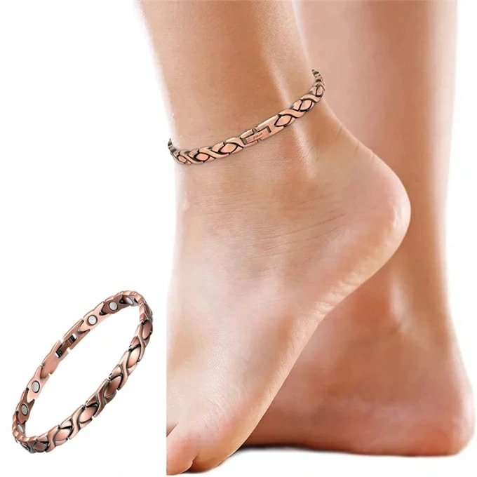 磁気アンクレット 銅製ジュエリー 純銅磁気 エネルギーマグネット付き スレット 痩身 調節可能 健康エネルギー 高磁石 瞑想 ヨガ 銅ブレスレット ハンドメイド 手作り血行促進 疲労回復 痛み