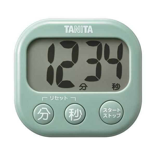 （まとめ） タニタ抗菌でか見えタイマー セージグリーン TD-429-GR 1個 [x5セット]