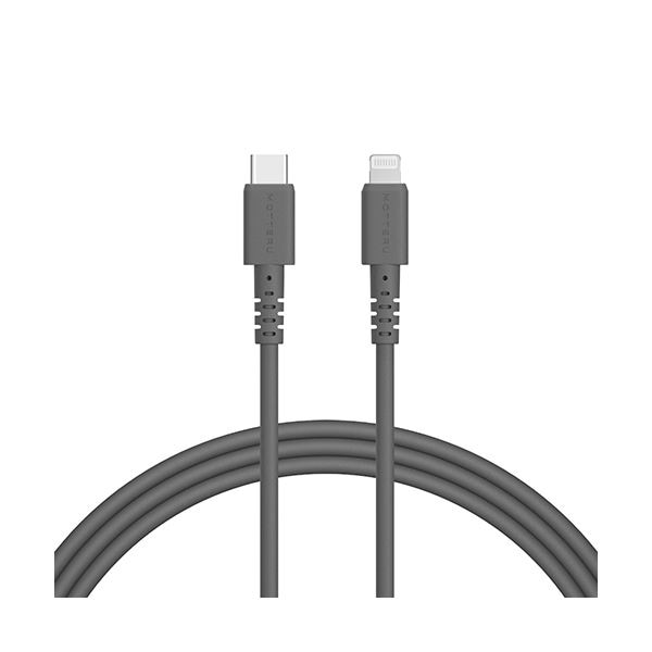 （まとめ） オウルテックMOTTERU C to Lightning シリコンケーブル スモーキーブラック 2m MOT-SCBCLG200-BK1本 [x3セット]