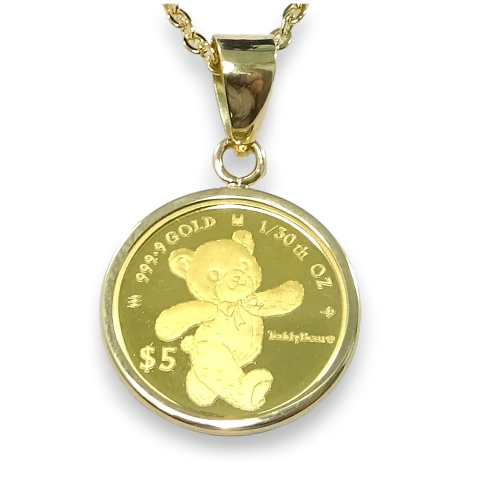 純金999.9 テディベアコインペンダントトップ K24 1/30oz ＄5 COOKISLAND Teddy Bear CHARLES2024年限定品ケース保証書付き答品に【ギフトラッピング済み】