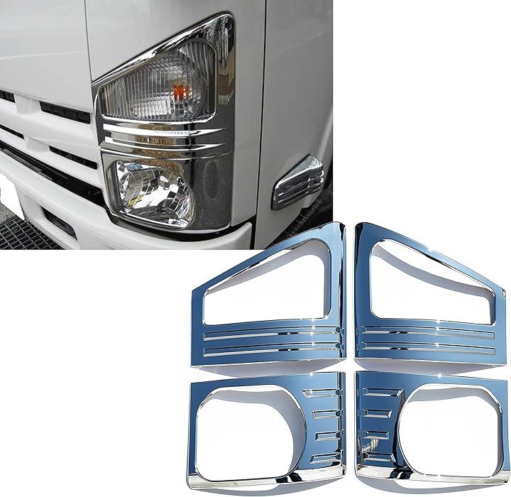 いすゞ 07エルフ ハイキャブ/ワイドキャブ 07フォワード メッキ ヘッドライトガーニッシュ ウィンカーレンズカバー コーナーランプカバー コーナーランプガーニッシュ