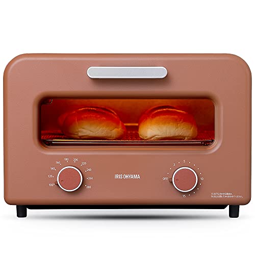 アイリスオーヤマ オーブントースター 4枚焼き スチーム 温度調節 タイマー 遠赤外線 カーボンヒーター SOT-401-T テラコッタ