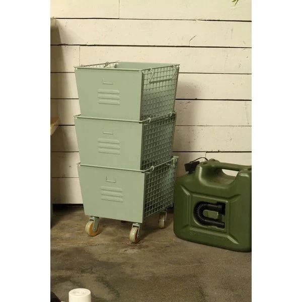 キャスターワゴン ラック 棚 スタッキングボックス スチール バスケット かご 省スペース おしゃれ 北欧