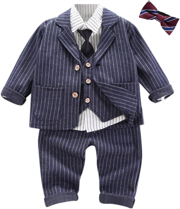 ベビー フォーマル 6点セット 男の子 セットアップ スーツ ベスト シャツ 蝶ネクタイ 80cm( ネイビー, 80) 5,189円