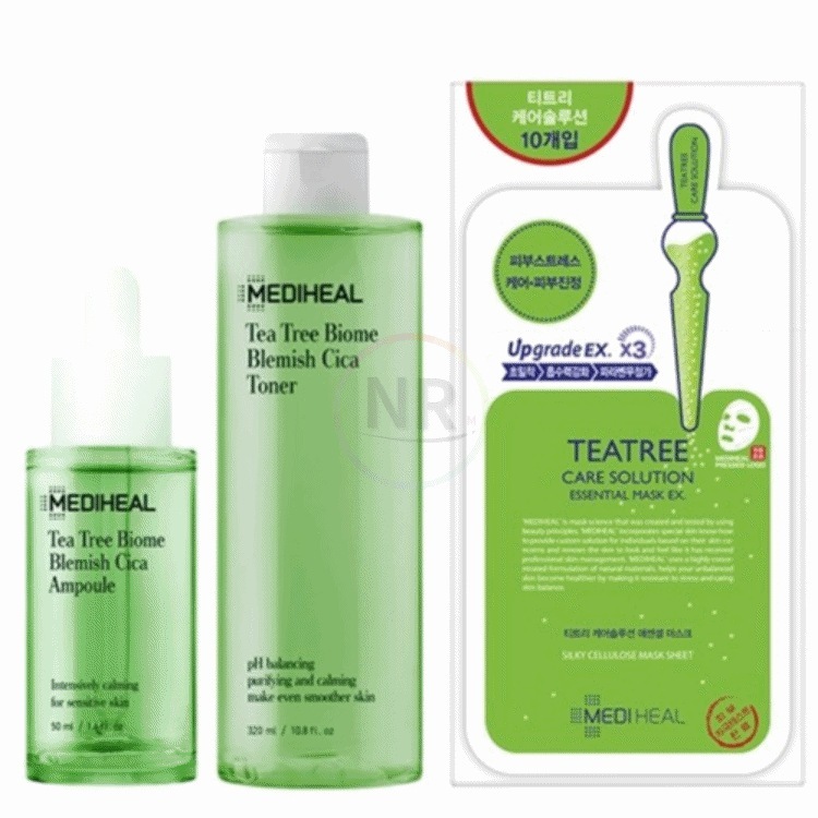 ティーツリーアンプル 50ml + トナー 320ml + マスクパック 24ml x 10p セット 1