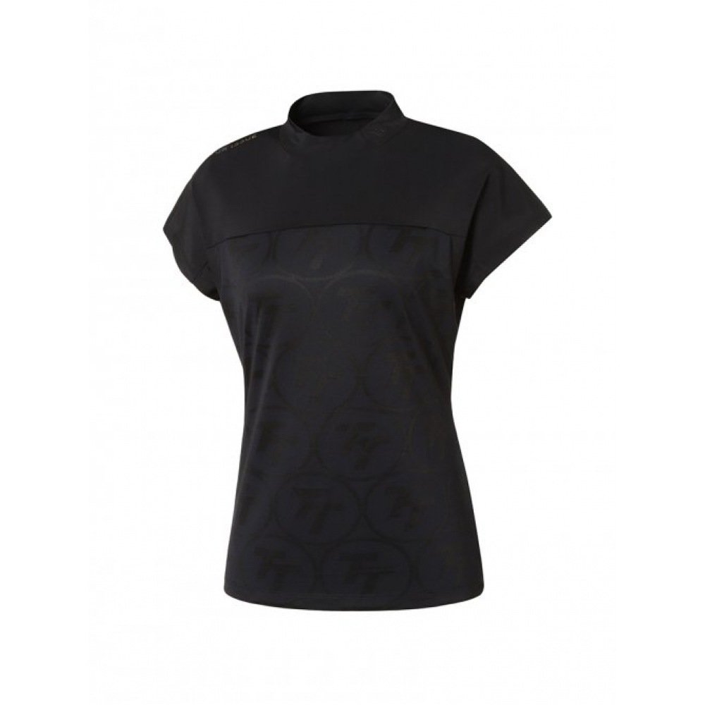 WIDEANGLE ET トゥルーテンパーロゴジャカードハイネック Tシャツ L_ブラック