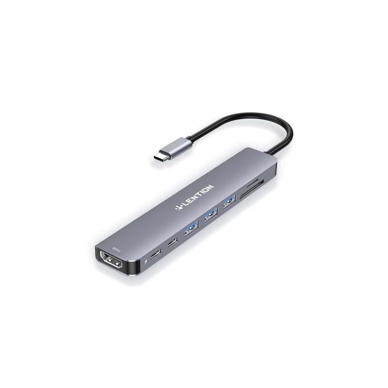 LENTION 4K@60Hz 8in1 USB C ハブ CB-CE18s 100W PD給電 Micro SD/SDカードリーダー USB 3.0 高速データ転送 HDMI 2.0 Type-C