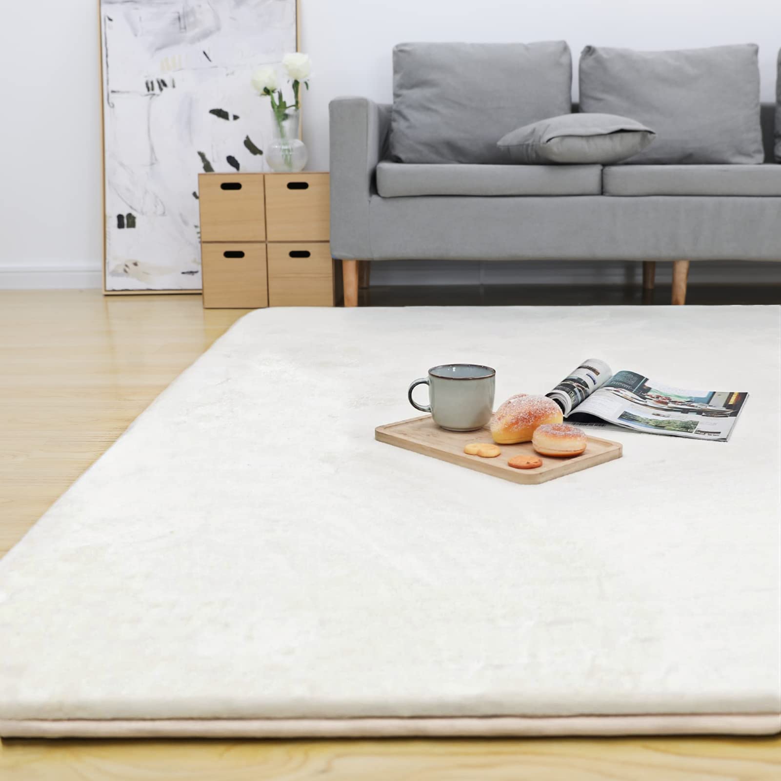 Colorsroom カーペット ラグ 極厚25mm 200×250cm 約3畳 クッションラグ 防音 厚手 撥水加工 防ダニ 抗菌 防臭 低ホルム もちもち ふわっと手触り ホットカーペット対応 低