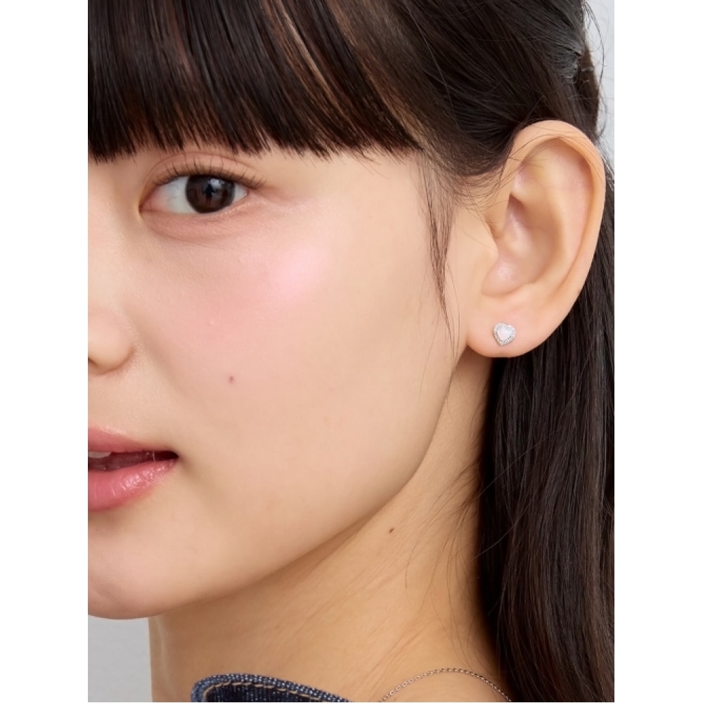 PRIMATE [シルバー925] オパールハートピアス