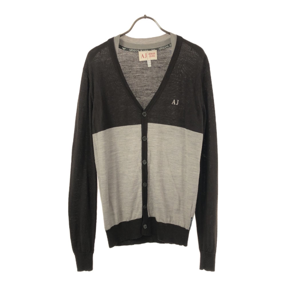 アルマーニジーンズ ウール 長袖 ニットカーディガン XS ブラウン×グレー ARMANI JEANS メンズ 5,863円