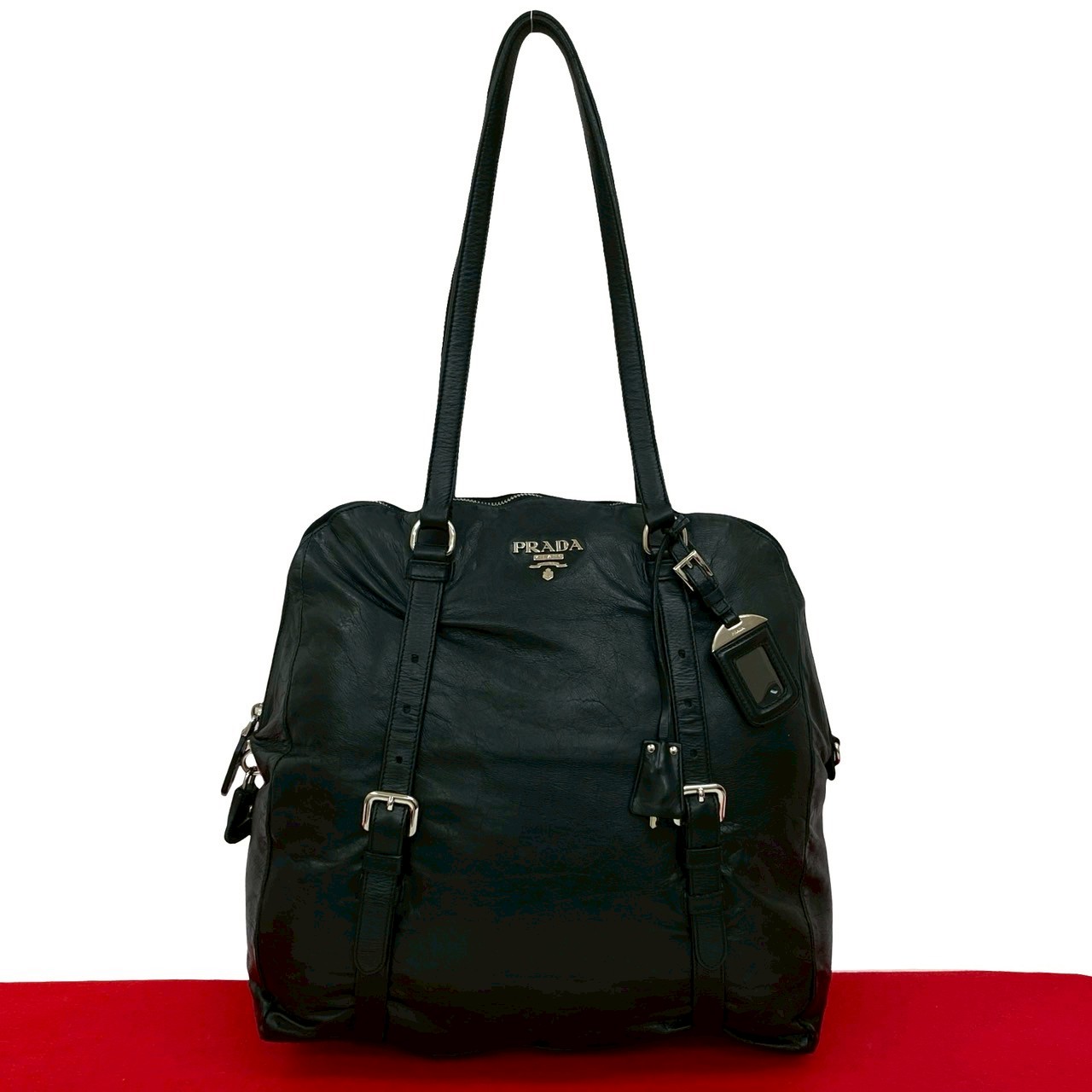 ロゴ 金具トートバッグ レザー ブラック 27261