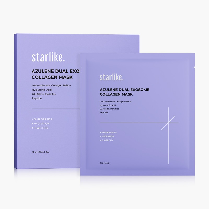アズレン配合 デュアルエクソソーム＊×コラーゲン＊ シートマスク 5枚入り（189Daのフィッシュコラーゲン）