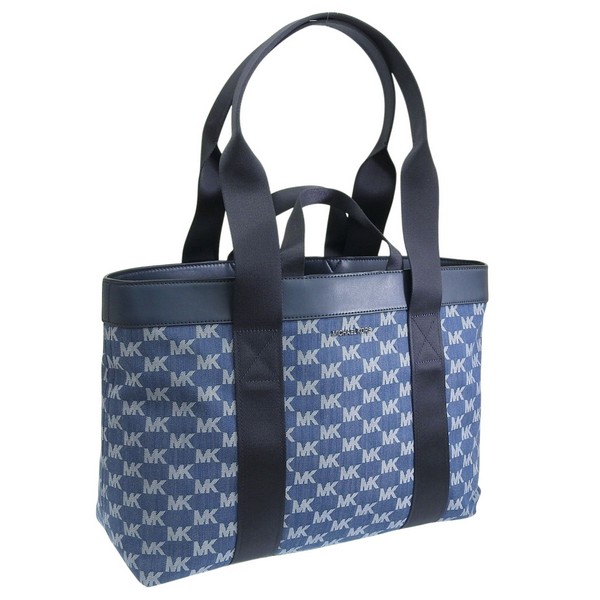 マイケルコース バッグ メンズ トートバッグ アウトレット キャンバス レザー ブルー 37T5LCOT9J3-356 MICHAEL KORS A4対応