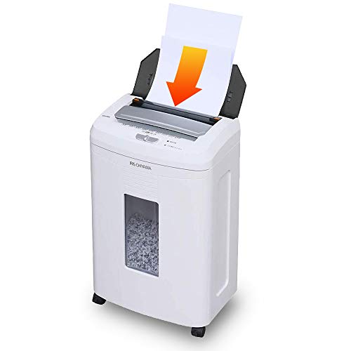 アイリスオーヤマ オートフィードシュレッダー 業務用 自動送り機能 自動細断100枚 クロスカット 静音 ホチキス対応 カード細断可能 連続使用10分 ダストボックス22L AFS100C ホワイト