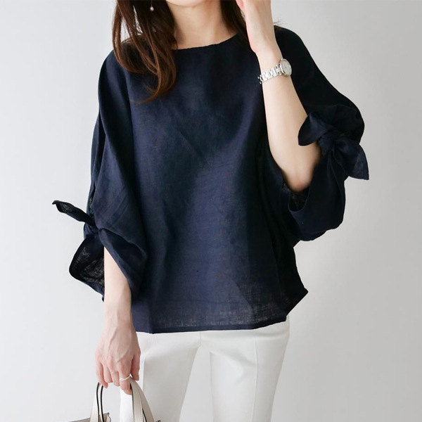 【速達!】20枚入り半袖婦人服シンプル丸首カバー首つなぎ七分袖トップスで痩せ見えファッション