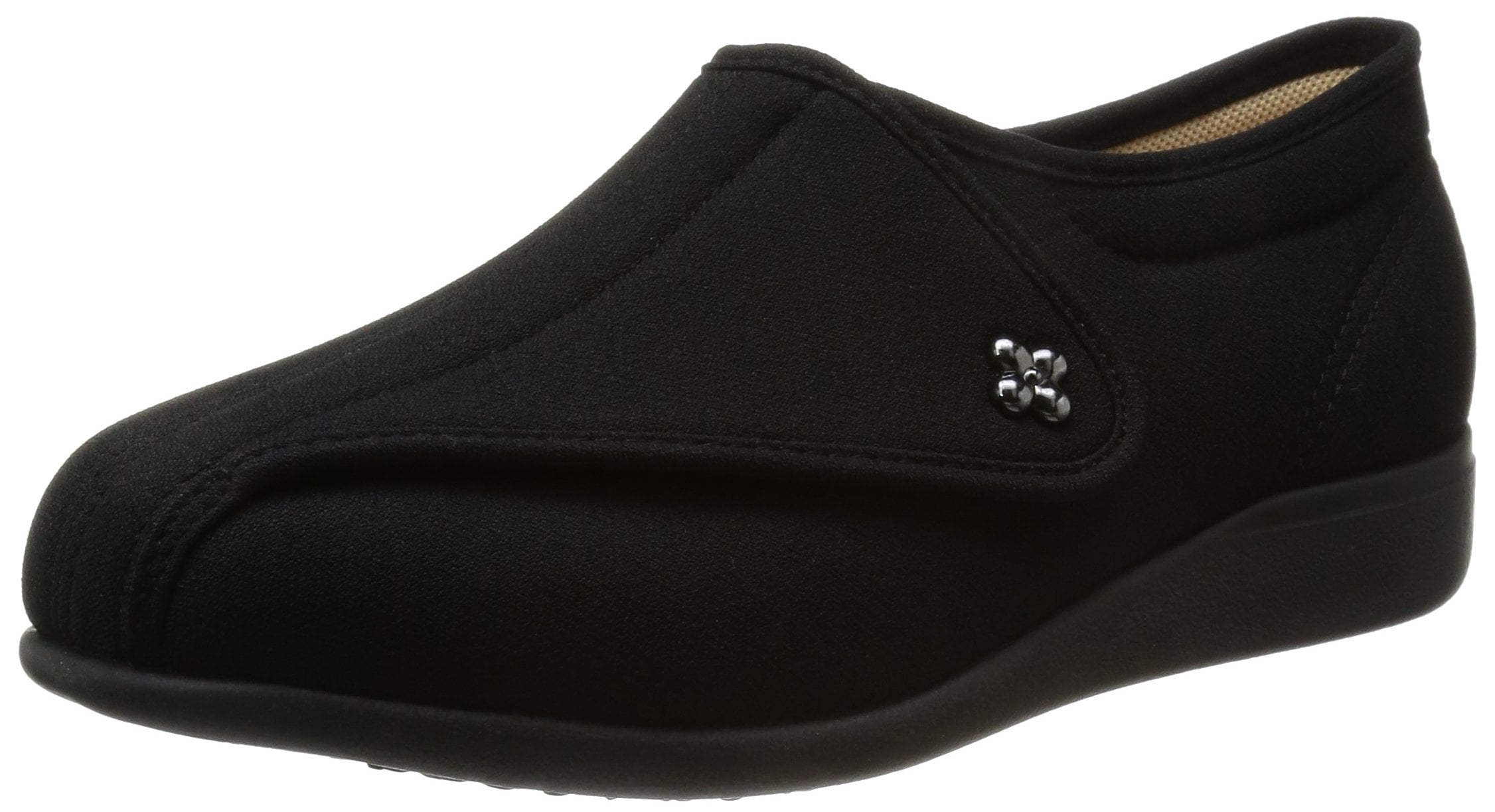 快歩主義 介護シューズ 軽量 転倒予防 リハビリ 幅広3E KHS L011 レディース ブラックストレッチ 23.0 cm 3E