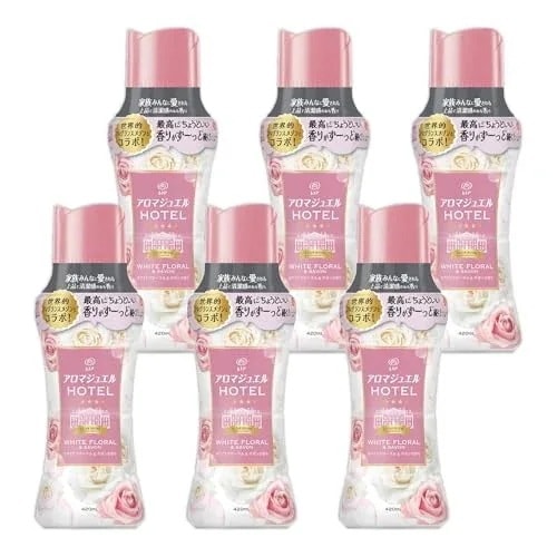 レノア アロマジュエル HOTEL お洗濯の香り付けビーズ ホワイトフローラル＆サボンの香り 本体 420mL×6本 [ケース品]