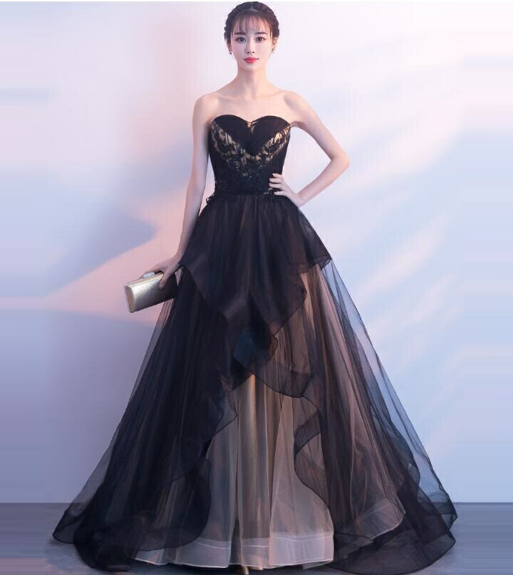 パーティードレス 成人式 発表会用ドレス レディース ウエディングドレス 結婚式 二次会 ワンピース ビスチェ イブニングドレス 黒 お呼ばれドレス 服装 サイズ有XS/S/M/L/XL 大人 上品