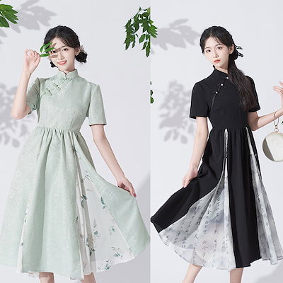Qoo10] チャイナ風ワンピース 改良チャイナドレス : レディース服