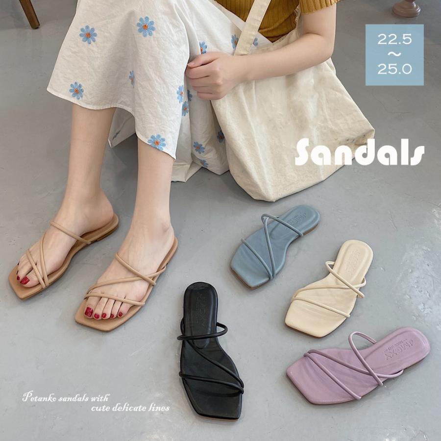 团购8件套スクエアトゥ ぺたんこ サマー 人気