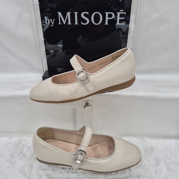 By 女性 メリージェーン フラットシューズ 112HT415FG005 IVORY 1 JJ