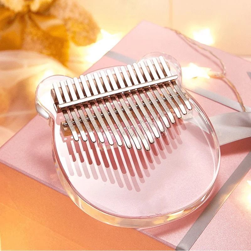 カリンバ17キー,透明なアクリルサムピアノ,高品質の木製マホガニー楽器,アフリカのフィンガーピアノ