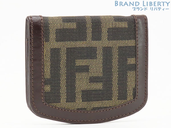 美品フェンディヴィンテージズッカ馬蹄型コインケースコインパース小銭入れキャンバスレザーT9709