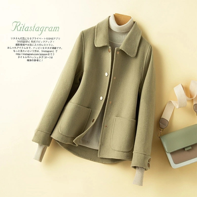 【激安開催！】ウールコート レディース コート秋冬 ウィメンズ ショートジャケット アウター ミドル丈 コート 秋冬 おしゃれ ファッション 着痩せ 高級感 無地 シンプル オシャレ 保温する 通勤