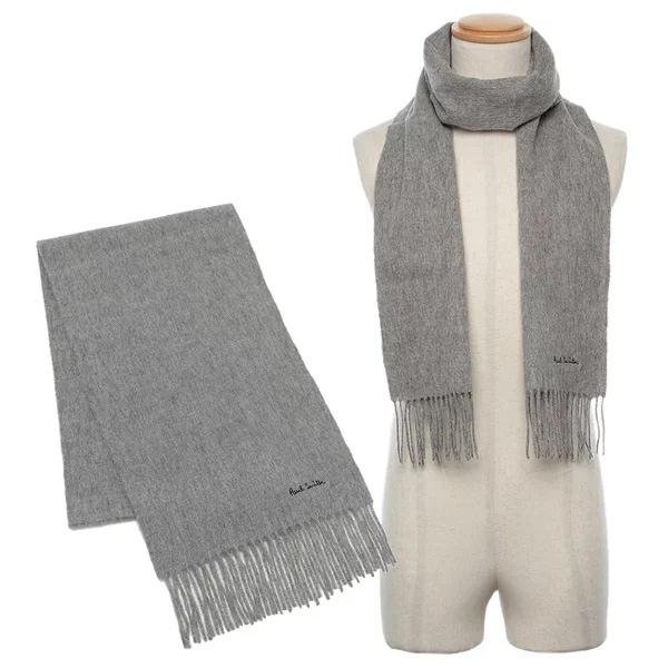 マフラー ロゴ フリンジ グレー メンズ レディース ユニセックス PAUL SMITH M1A 933D AS04 70