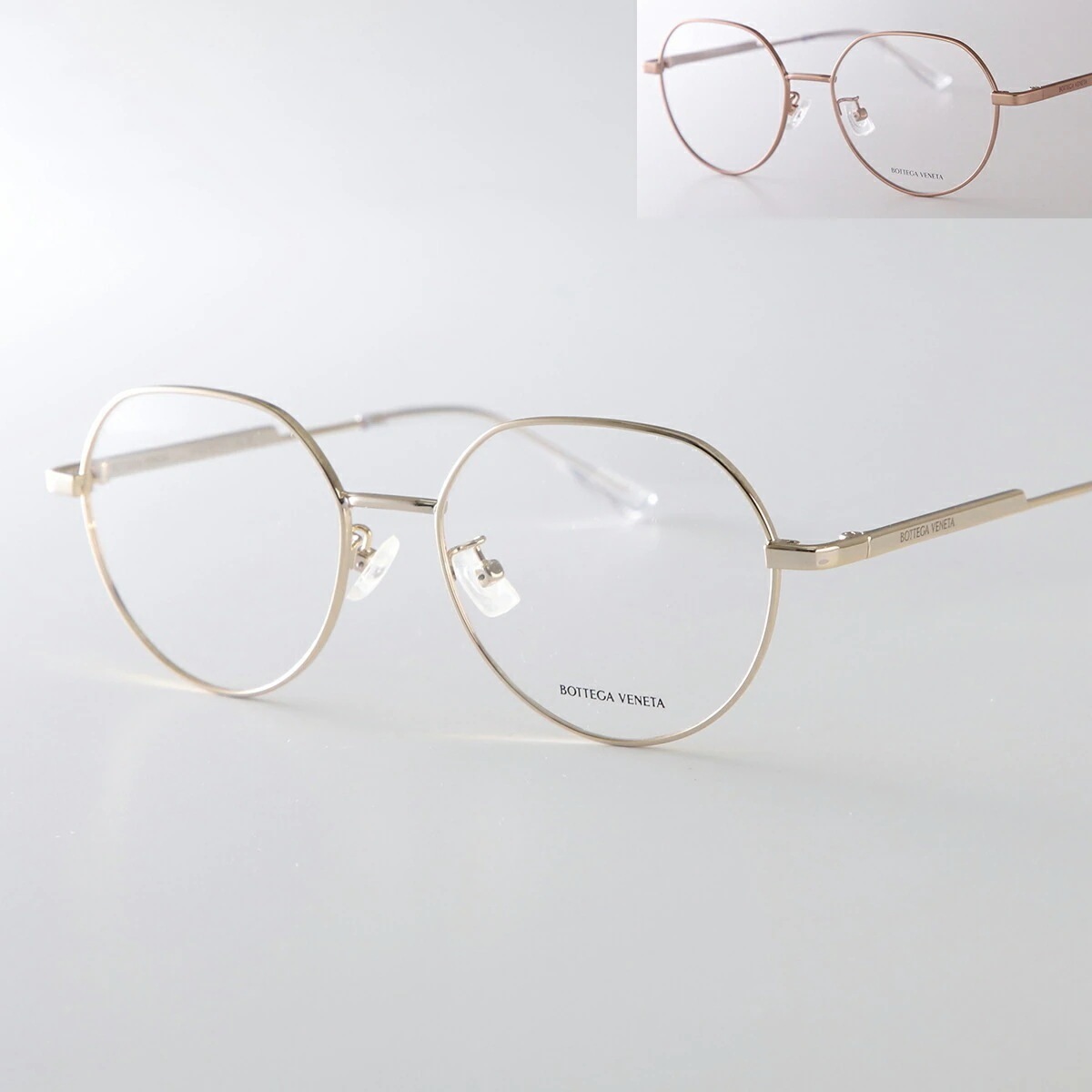 BOTTEGA VENETA ボッテガヴェネタ メガネ BV1076OA レディース ボストン型 メタルフレーム 細フレーム クリングスタイプ ロゴ アイウェア カラー2色