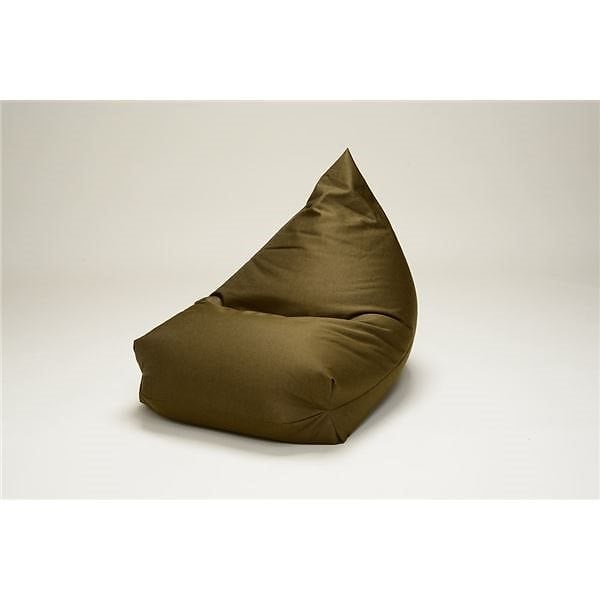 リラックス ビーズクッション/ローソファー 1人掛け デニム生地 カーキ ふっくらタイプ 座面高 25cm 日本製