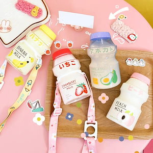 480mlヨーグルトプラスチックウォーターボトルツアーフルーツドリンクボトルかわいいカワイイミルクヤ