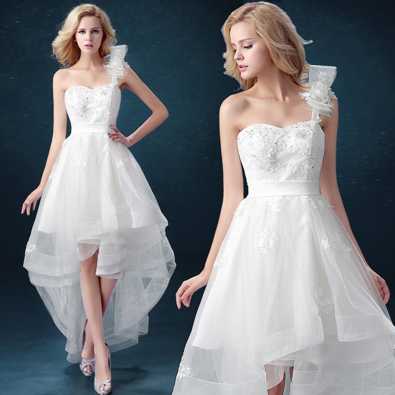 ウエディングドレス 安い トレーンドレス 前ミニ ウェディングドレス 結婚式 ロングドレス 二次会 花嫁 パーティードレス aライン ブライダル