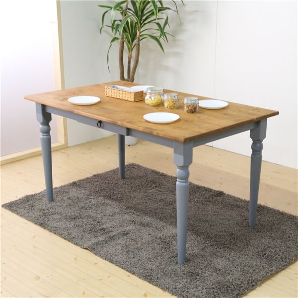 ダイニングテーブル 4人用 幅135cm ホワイト 木製