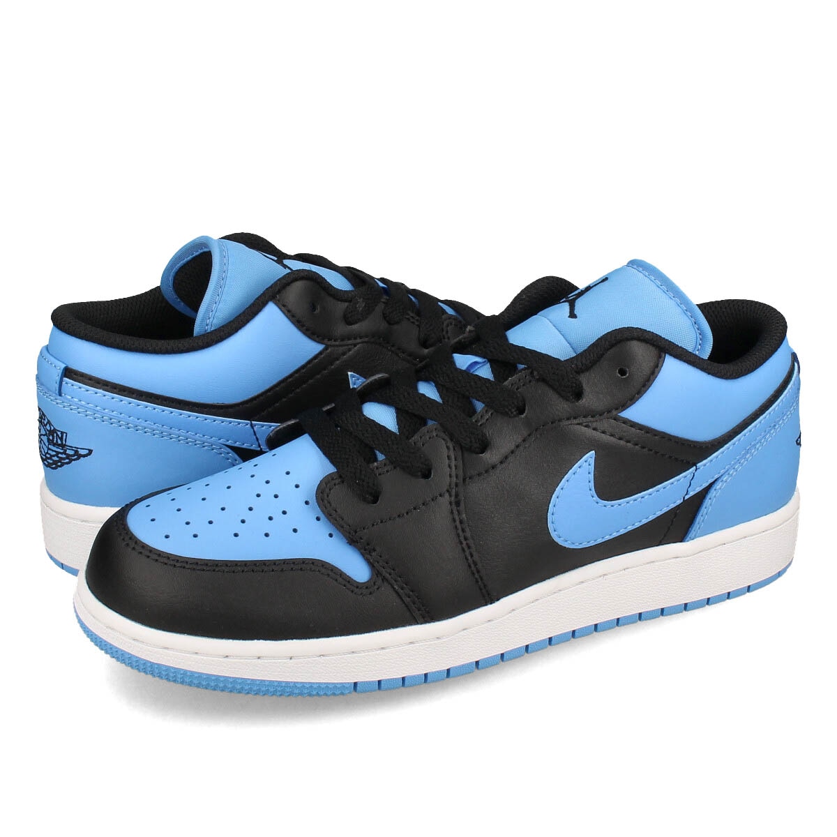 NIKE AIR JORDAN 1 LOW GS BLACK/BLACK/UNIVERSITY BLUE/WHITE