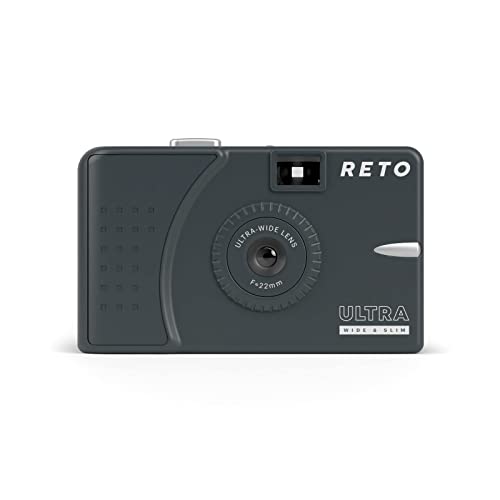 RETO Ultra Wide & Slim 35mm 再利用可能な昼光フィルムカメラ - 22mm 広角レンズフォーカスフリー軽量使いやすい (チャコール)