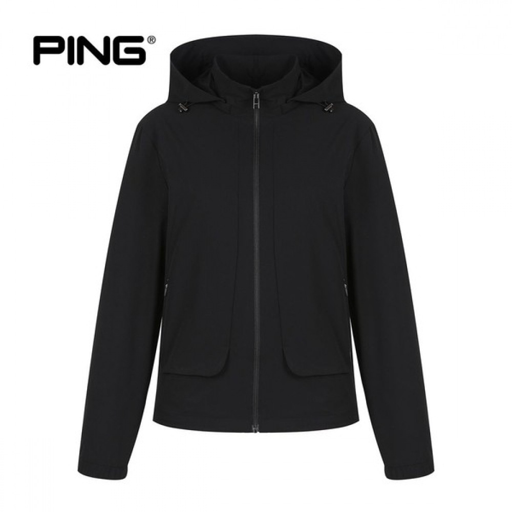(Ping) レディースデタッチャブルフードウィンドブレーカージャンパー