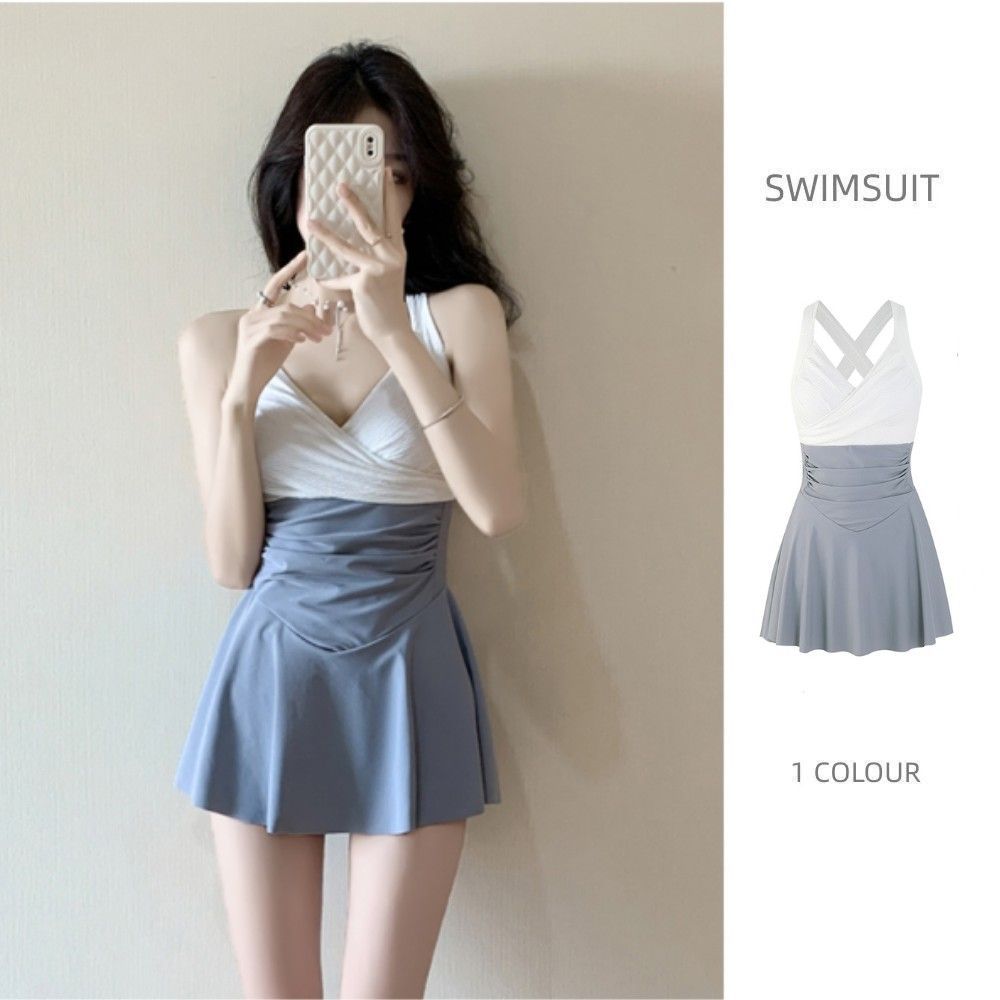 【20点セット】7月の新作特典23感シンプル灰白ワンピース水着式痩せ式ビーチリゾートセクシー値下げセール
