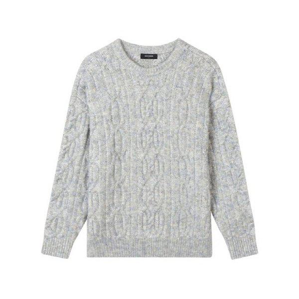 [] 男性) ファンシーヤーン変形ケーブルニットプルオーバー (B244KT330P1) [P003726690]