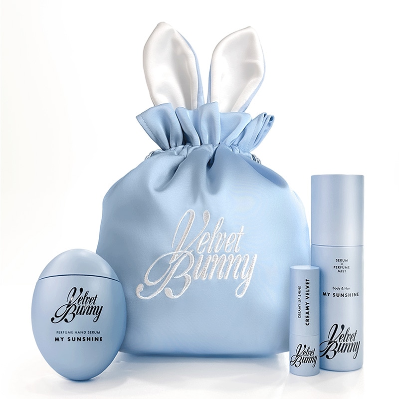 [数量限定] [公式] お得なギフトセット ハンドクリーム＋リップセラム＋パフュームミスト＋バニーポーチ ギフトBOX付き！(スカイブルー)