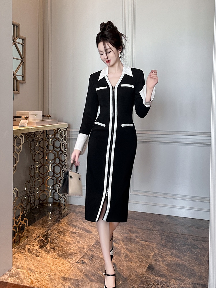 【JY.上品】 2024秋冬新品 ドッキングワンピース スリム ドレス パーティー キャバ 大人 同窓会 披露宴 卒業式 結婚式 演奏会 ウェディング 二次会 メガ割