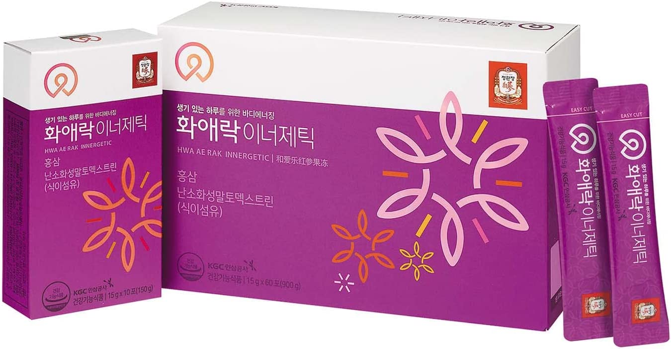 韓国 【公式 海外ストア】 [試供品付き] 和愛楽 インナージェティック (15グラム x 60包) 約30日分 Innergetic 高麗人参 朝鮮人参 紅参 サポニン ナツメ配合 桂皮配合 クコ