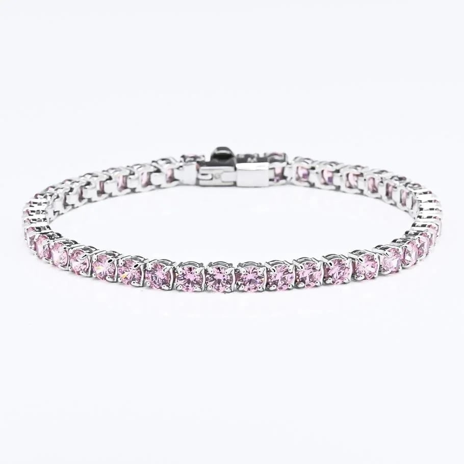 ブレスレット レディース マトリックス テニス ブレスレット レディース ラウンドカット シルバー ピンク 5648931 ジュエリー アクセサリー 女性 17,150円